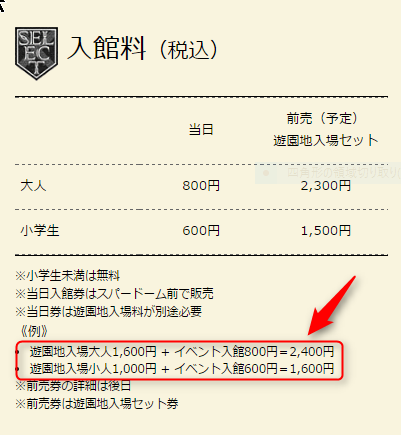 ナガシマスパーランド 進撃の巨人展 入館料